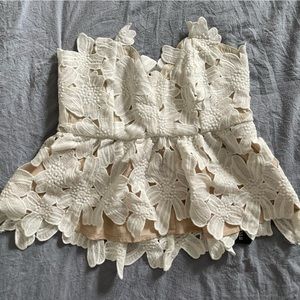 Stone Cold Fox Texas Peplum Tube Top - White